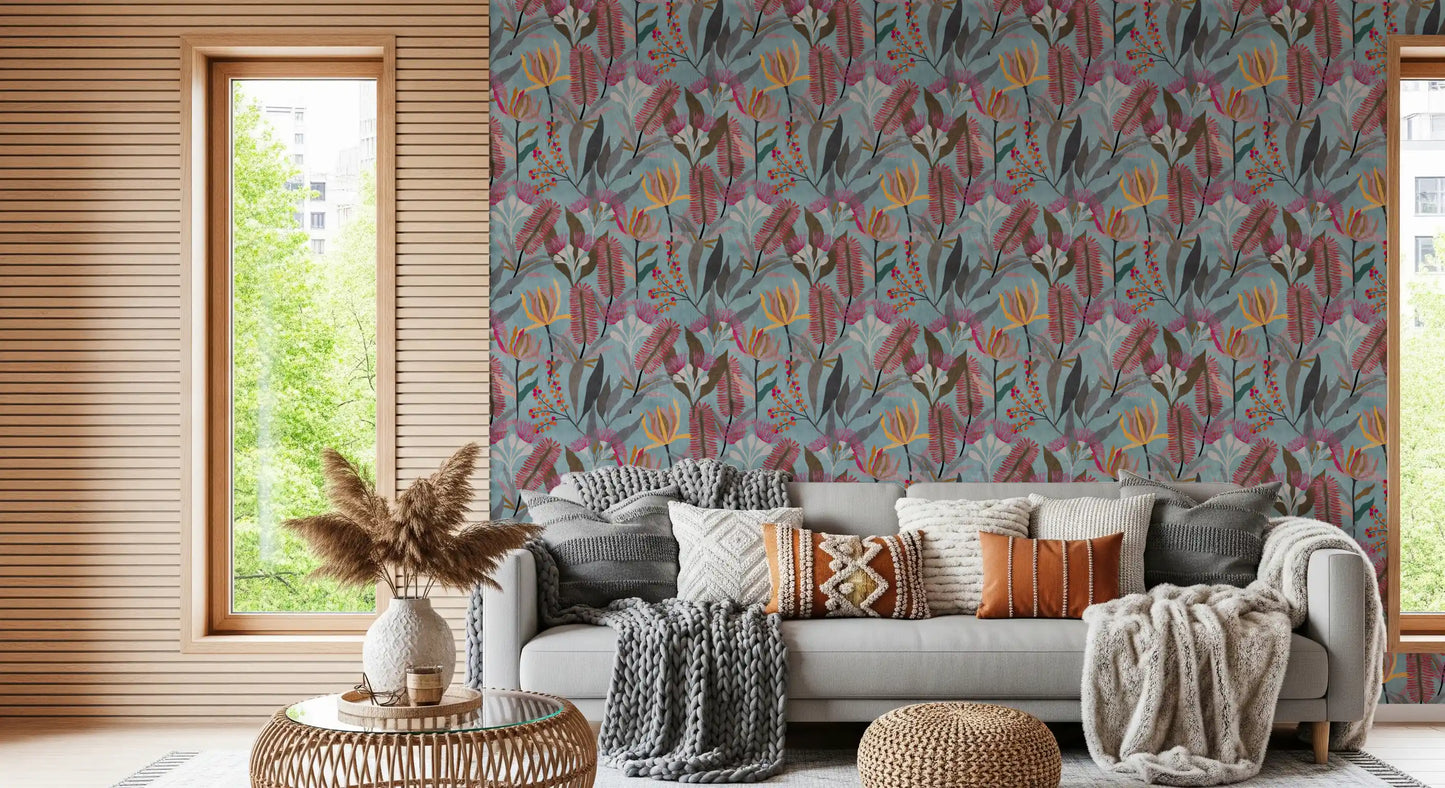 Australian Wildflower Meadow Blue Wallpaper⁠
