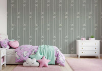 Minimalist Heart Ribbon Stripe Wallpaper⁠