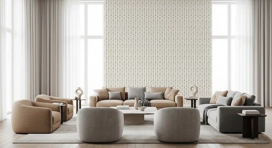 Modern Linear Spaced Strokes Pattern Wallpaper⁠