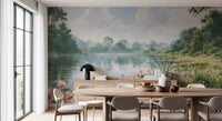Pink Lotus Pond Landscape Wall Mural