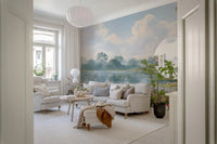 Pink Lotus Pond Landscape Wall Mural