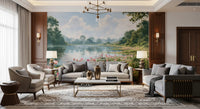 Pink Lotus Pond Landscape Wall Mural