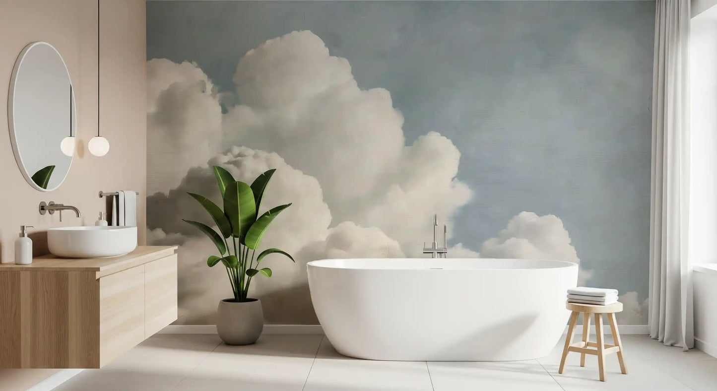 Dreamy Painted Clouds Wall Mural