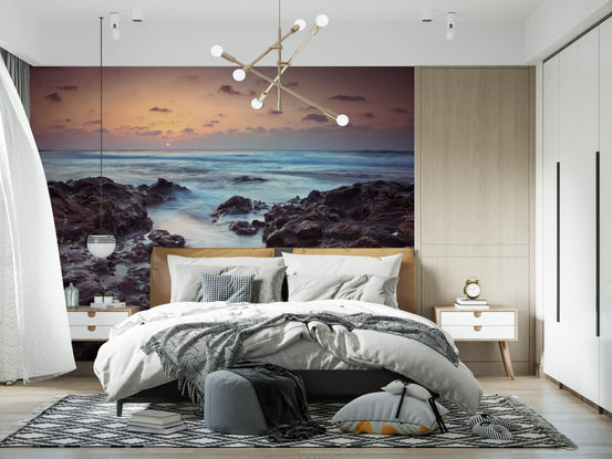Rugged Shoreline at Dusk Wall Mural