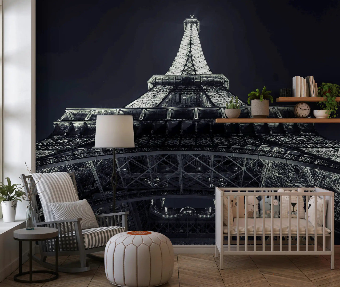 Industrial Geometric Ironwork Silhouette Wall Mural