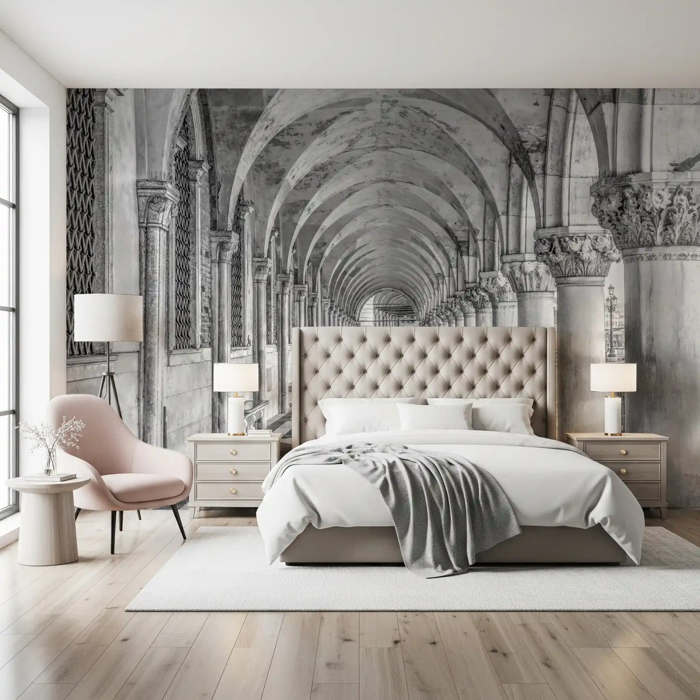 Italian Stone Corridor Perspective Wall Mural
