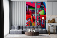 Neon Manhattan Intersection Wall Mural