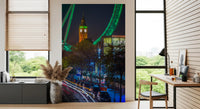 Neon Urban Traffic Nightscape Wall Mural