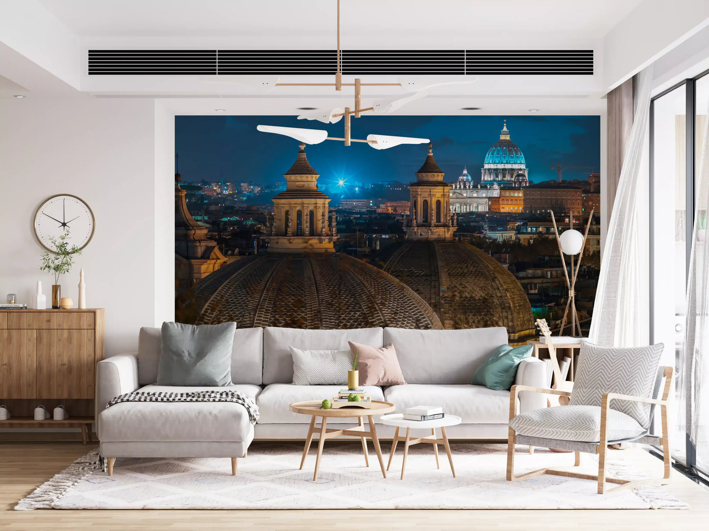 Roman Rooftops at Dusk Wall Mural