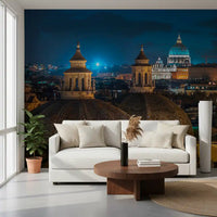 Roman Rooftops at Dusk Wall Mural