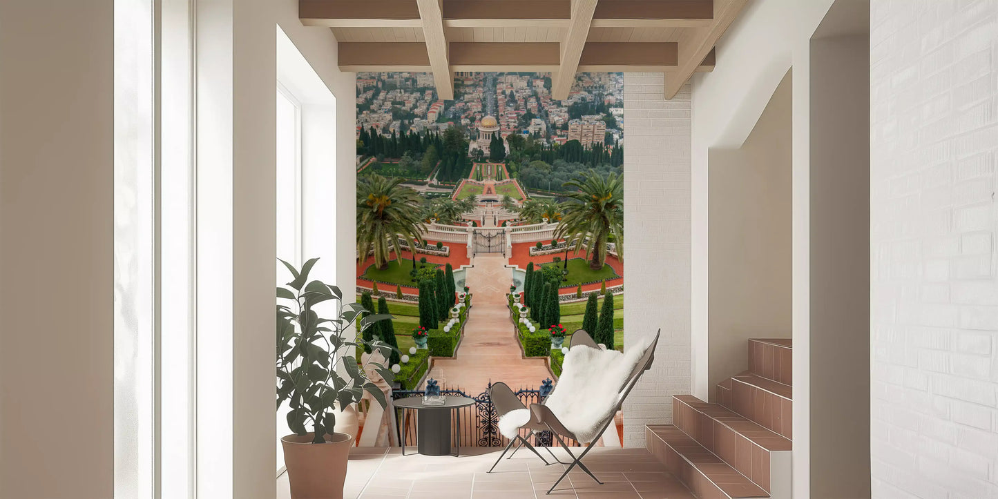Symmetrical Mediterranean Terrace Wall Mural