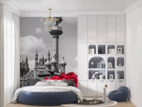 Crimson Blooms in Central London Wall Mural
