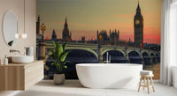 Westminster Bridge Sunset Silhouette Wall Mural