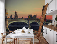 Westminster Bridge Sunset Silhouette Wall Mural