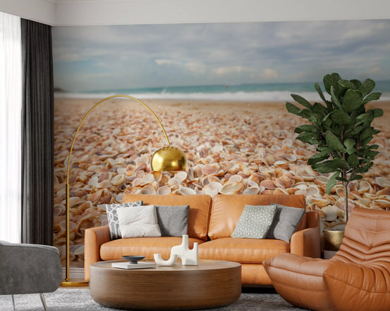 Sunlit Seashell Bed Wall Mural
