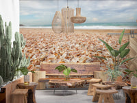 Sunlit Seashell Bed Wall Mural