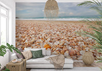 Sunlit Seashell Bed Wall Mural