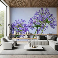 Sun-Kissed Blue Lily Clusters Wall Mural
