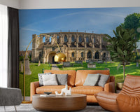Stone Abbey Garden Vista Wall Mural