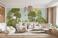 Enchanted Woodland Wildlife Meadow Wall Mural