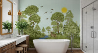 Enchanted Woodland Wildlife Meadow Wall Mural