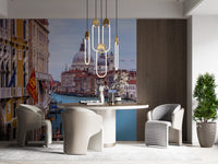 Historic Italian Waterway Scene Wall Mural