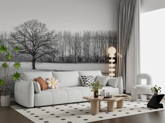 Misty Meadow Morning wall mural calming an airy living room GD12825

