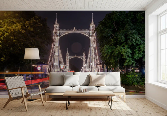 Evening living room glow from the Metropolitan Bridge wall mural GD12827
