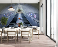 Metallic Transit Geometry Wall Mural