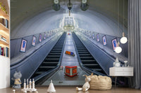 Industrial Transit Symmetry Wall Mural