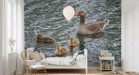 Grey plumage meets silvery ripples in this Serene Pond wall mural GD12838
