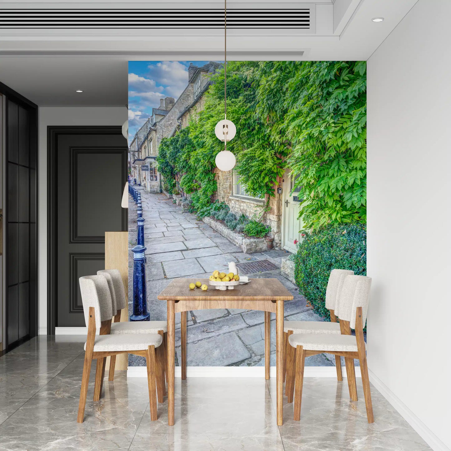 Rustic Stone Path and Climbing Ivy Wall Mural