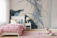 Serene Tropical Botanical Illustration Wall Mural