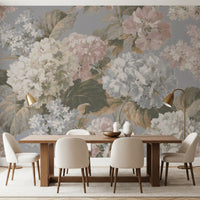 Vintage Hydrangea Botanical Garden Wall Mural