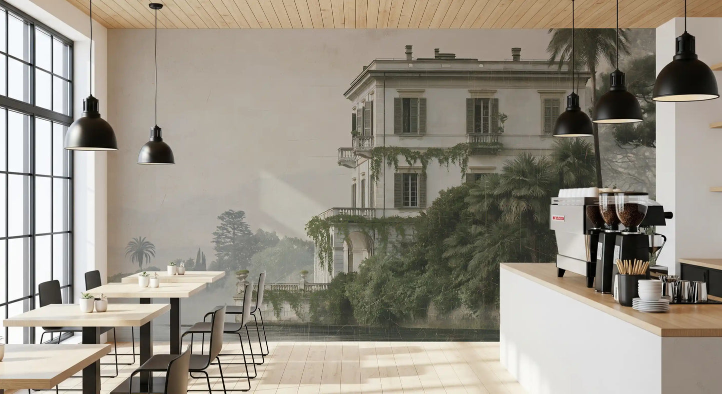 Vintage Villa by the Water Wall Mural
