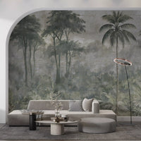 Misty River Botanical Landscape Wall Mural