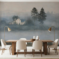 Foggy Morning Shoreline Retreat Wall Mural