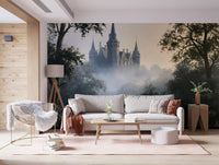 Gothic Chateau in Morning Fog Wall Mural