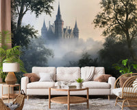 Gothic Chateau in Morning Fog Wall Mural