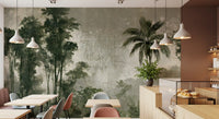 Vintage Palm Forest Distressed Canvas Wall Mural