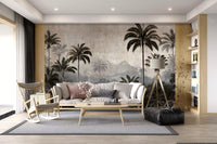 Vintage Palm Grove Mist Wall Mural