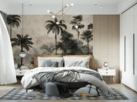 Monochrome Tropical Expedition Wall Mural
