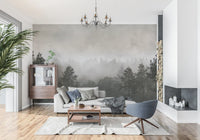 Sylvan Mist Monochrome Scene Wall Mural