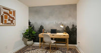 Sylvan Mist Monochrome Scene Wall Mural