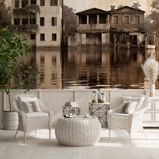Venetian Riverside Reflection Wall Mural