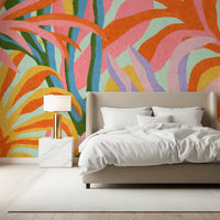 Vibrant Abstract Botanical Foliage Wall Mural