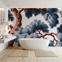 Azure Evergreen Canopy Wall Mural