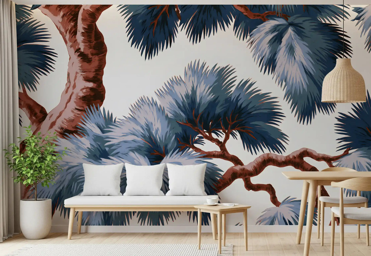 Azure Evergreen Canopy Wall Mural
