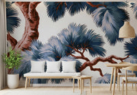 Azure Evergreen Canopy Wall Mural