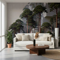 Geometric Pine Grove Habitat Wall Mural